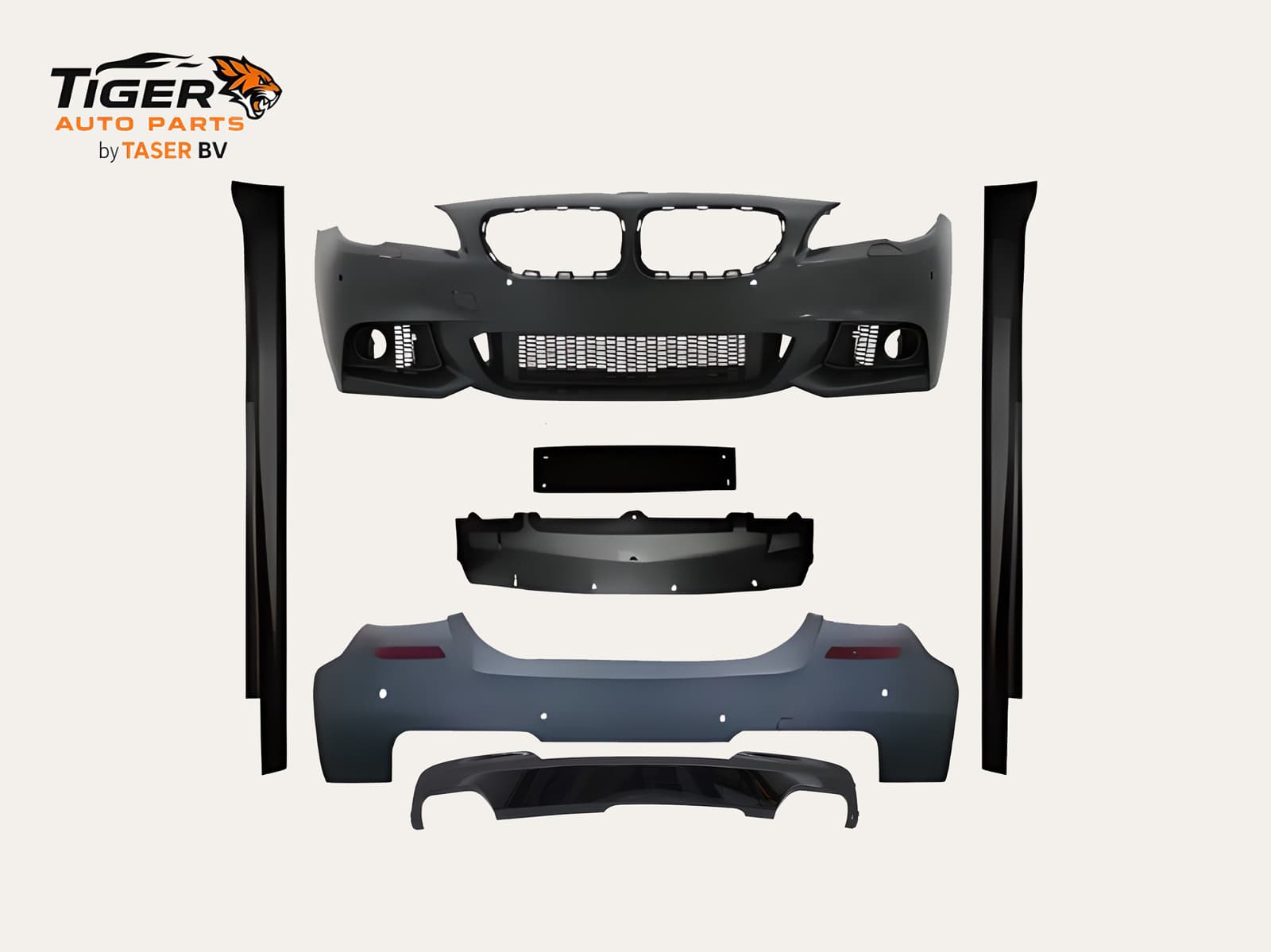 BMW F10 2010-2013 bodykit compleet M550i-stijl met PDC 4-uitlaat