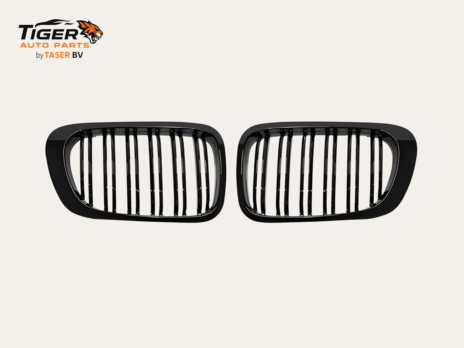 BMW 3-SERIE E46 Coupe / Cabrio 99-02 Dubbelspijls glanzend zwarte grillen COUPE EN CABRIO