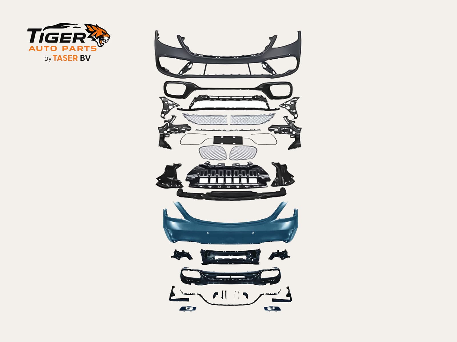 Mercedes W222 S-Klasse S65 AMG Chrome Line Bodykit Voor- en Achterbumper 2013-2020