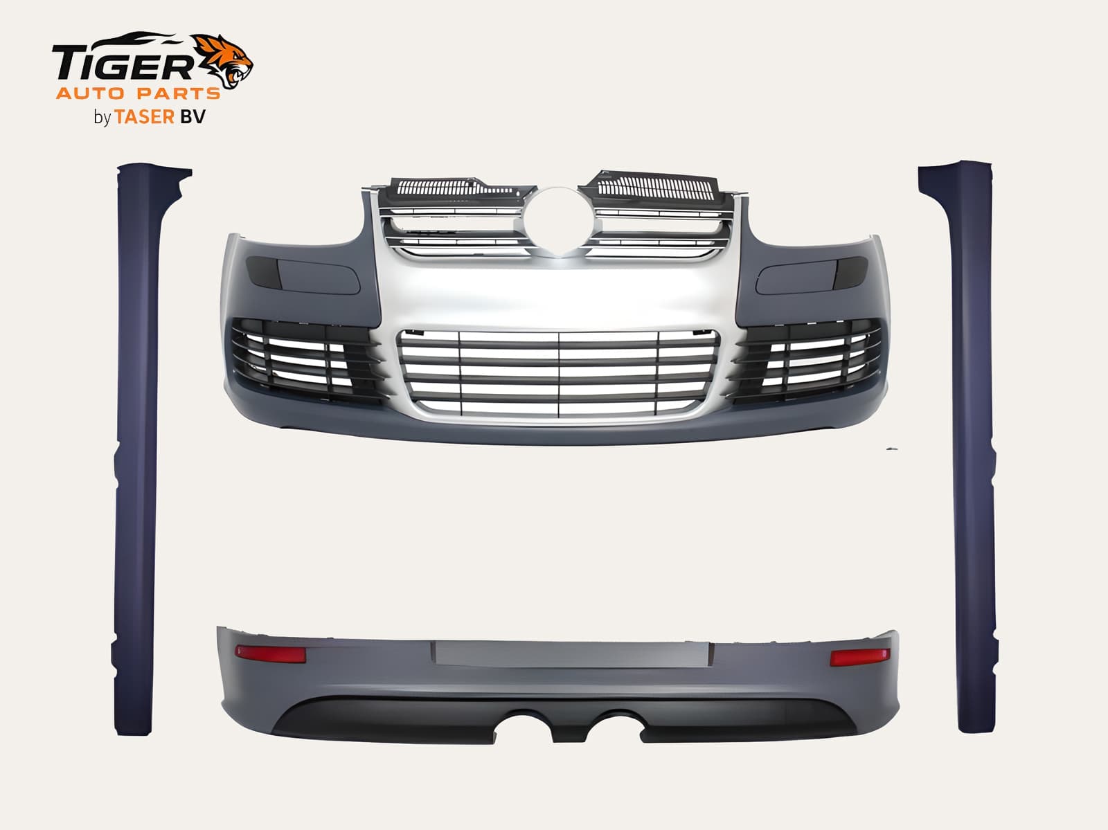 VW Golf 5 bodykit R32 look met GTI grille glanzend zwart