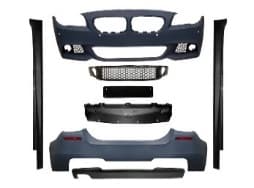 BMW 5-SERIE F10 10-13 BODY KIT COMPLETE BUMPER SET MET KOPLAMPSPROEIERS, PDC VOOR & ACHTER, DUBBELE UITLAAT (LINKS) + SIDESKIRTS M-TECH