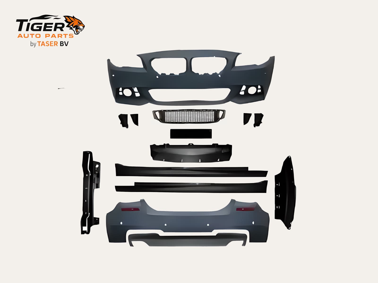 BMW F10 LCI 2013-2017 bodykit compleet M-Tech met PDC en 4-uitlaat M550i-stijl