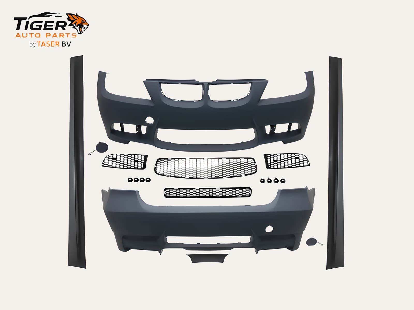 BMW 3-SERIE E90 SEDAN 05-08 BODY KIT ACHTERBUMPER 4-UITLAAT + SIDESKIRTS M3-STIJL