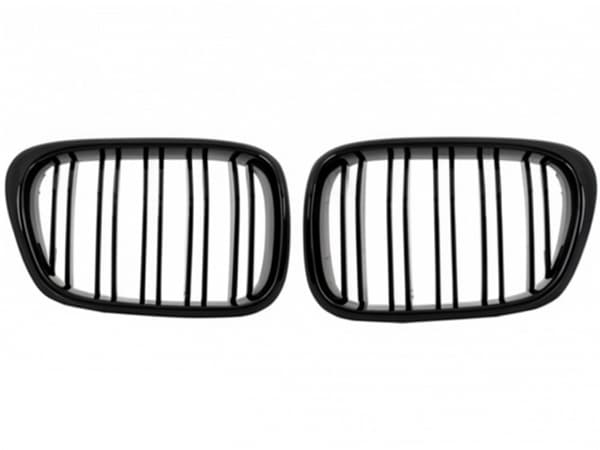 BMW 5-SERIE E39 96-02 Dubbelspijls glanzend zwarte grillen SEDAN / TOURING